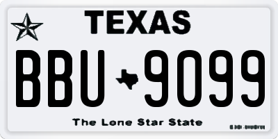TX license plate BBU9099