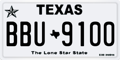 TX license plate BBU9100