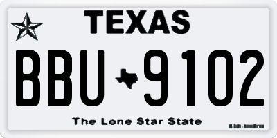 TX license plate BBU9102
