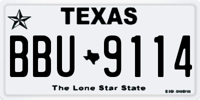 TX license plate BBU9114