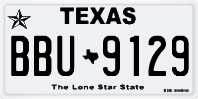 TX license plate BBU9129