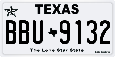 TX license plate BBU9132