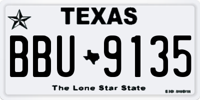 TX license plate BBU9135