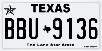 TX license plate BBU9136