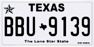 TX license plate BBU9139
