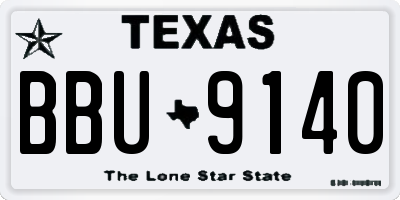 TX license plate BBU9140