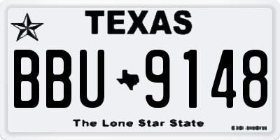 TX license plate BBU9148