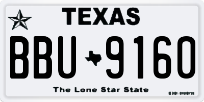TX license plate BBU9160