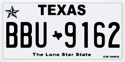 TX license plate BBU9162