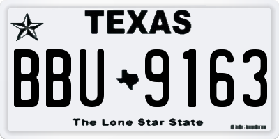 TX license plate BBU9163