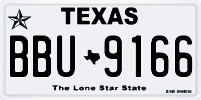 TX license plate BBU9166