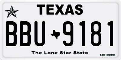 TX license plate BBU9181