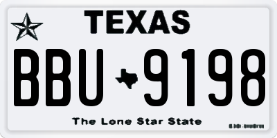 TX license plate BBU9198