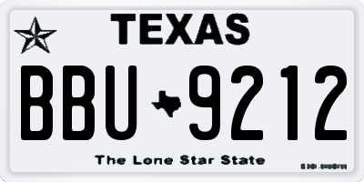 TX license plate BBU9212