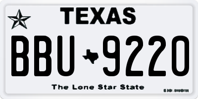TX license plate BBU9220