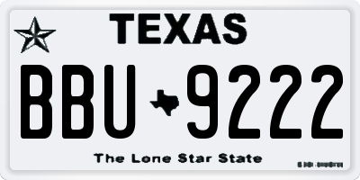 TX license plate BBU9222