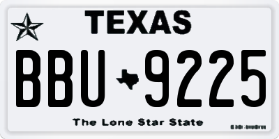 TX license plate BBU9225