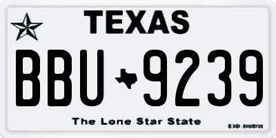 TX license plate BBU9239
