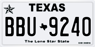 TX license plate BBU9240