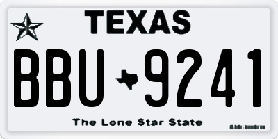 TX license plate BBU9241