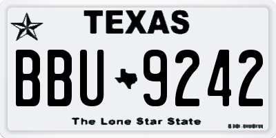 TX license plate BBU9242