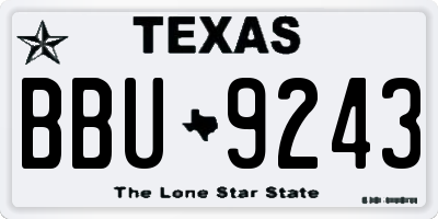 TX license plate BBU9243