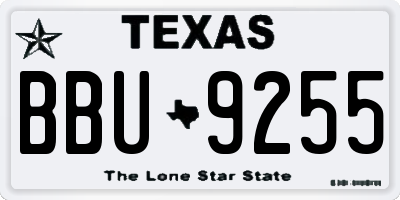 TX license plate BBU9255
