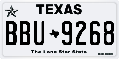 TX license plate BBU9268