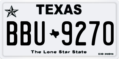 TX license plate BBU9270