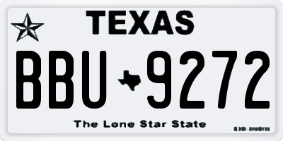 TX license plate BBU9272