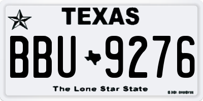 TX license plate BBU9276