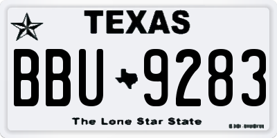 TX license plate BBU9283
