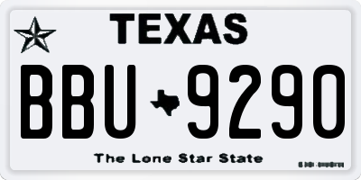TX license plate BBU9290