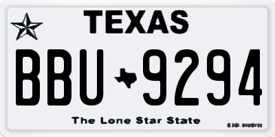 TX license plate BBU9294
