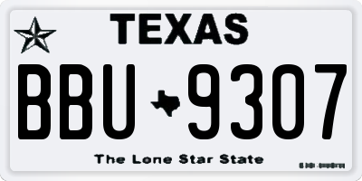 TX license plate BBU9307