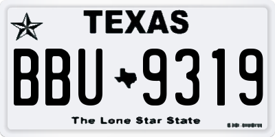 TX license plate BBU9319
