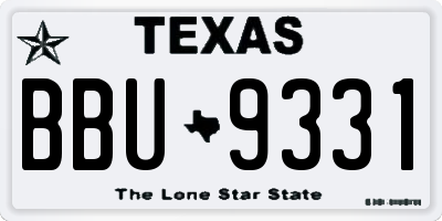 TX license plate BBU9331