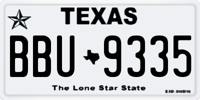 TX license plate BBU9335