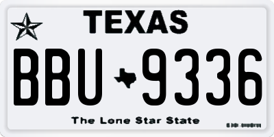 TX license plate BBU9336