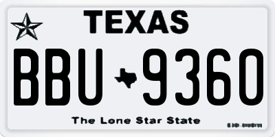 TX license plate BBU9360