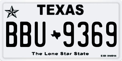 TX license plate BBU9369