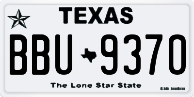 TX license plate BBU9370