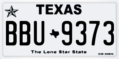TX license plate BBU9373