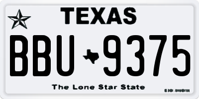 TX license plate BBU9375