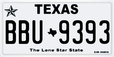 TX license plate BBU9393