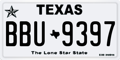 TX license plate BBU9397