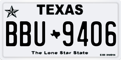 TX license plate BBU9406