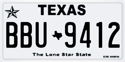 TX license plate BBU9412