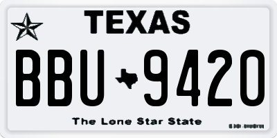 TX license plate BBU9420