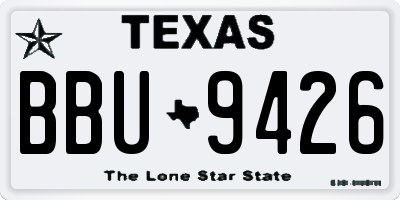 TX license plate BBU9426